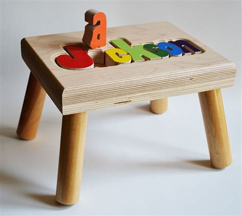 puzzle step stool|personalized child stool puzzle.